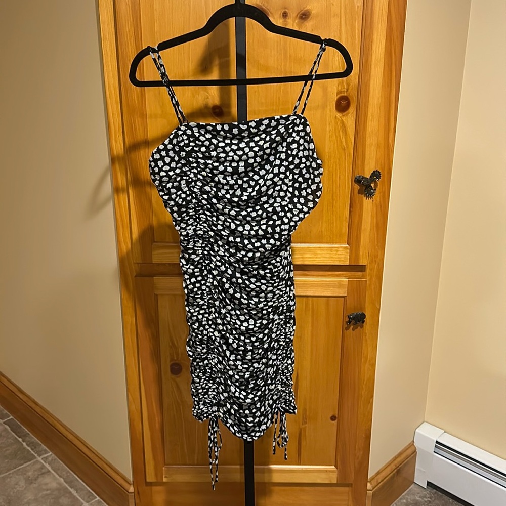 BAR III Ditsy Floral Ruched Mini Dress NEW